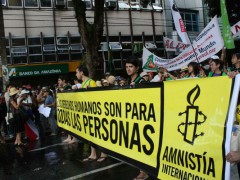 Amnesty International march at the World Social Forum, Brazil