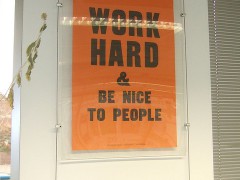 Hard work. Anthony Burrill poster. Photo by wetwebwork