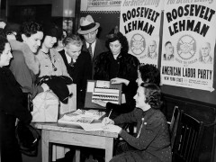 Voter registration table in the United States, 1940. Kheel Center, Cornell University. Flickr CC BY 2.0